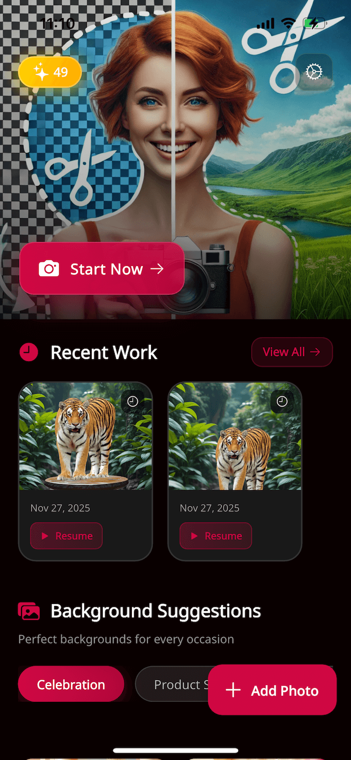 Cutout App Screenshot